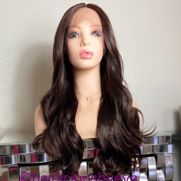 brown color 4 wig lace front wavy layered heat ok - Picture 2 of 7
